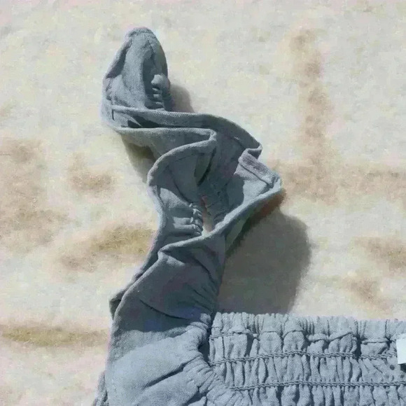 LOVE TREE Tank Top Cropped Ruched Smocked Ruffled Stretchy Coquette Women Small - Picture 5 of 8